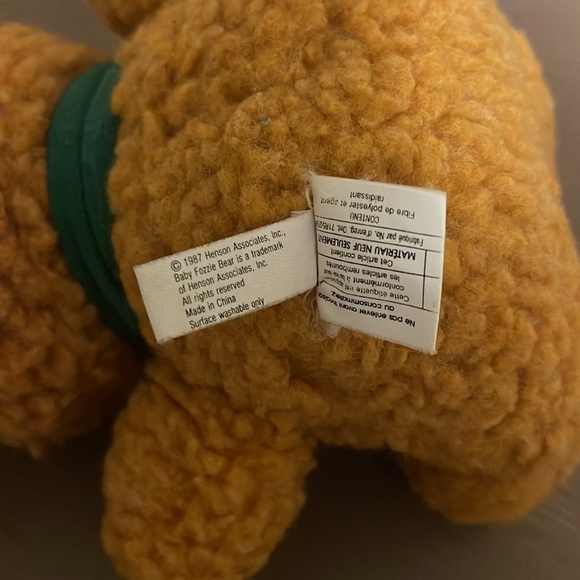 Henson Sesame Street Vintage 1987 Baby Fozzie Bear Plush - Picture 6 of 6